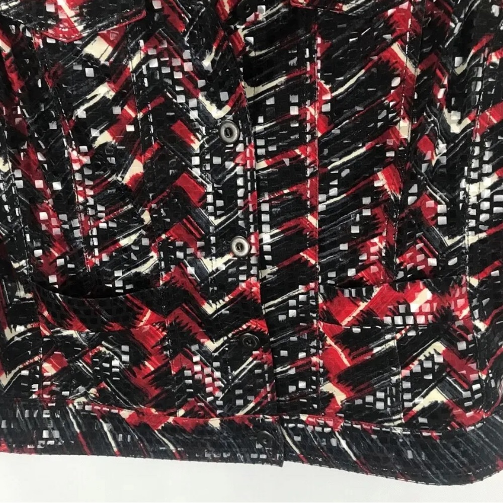 Ruby Rd. Womens Button Down Ls Jacket Red Black P… - image 5